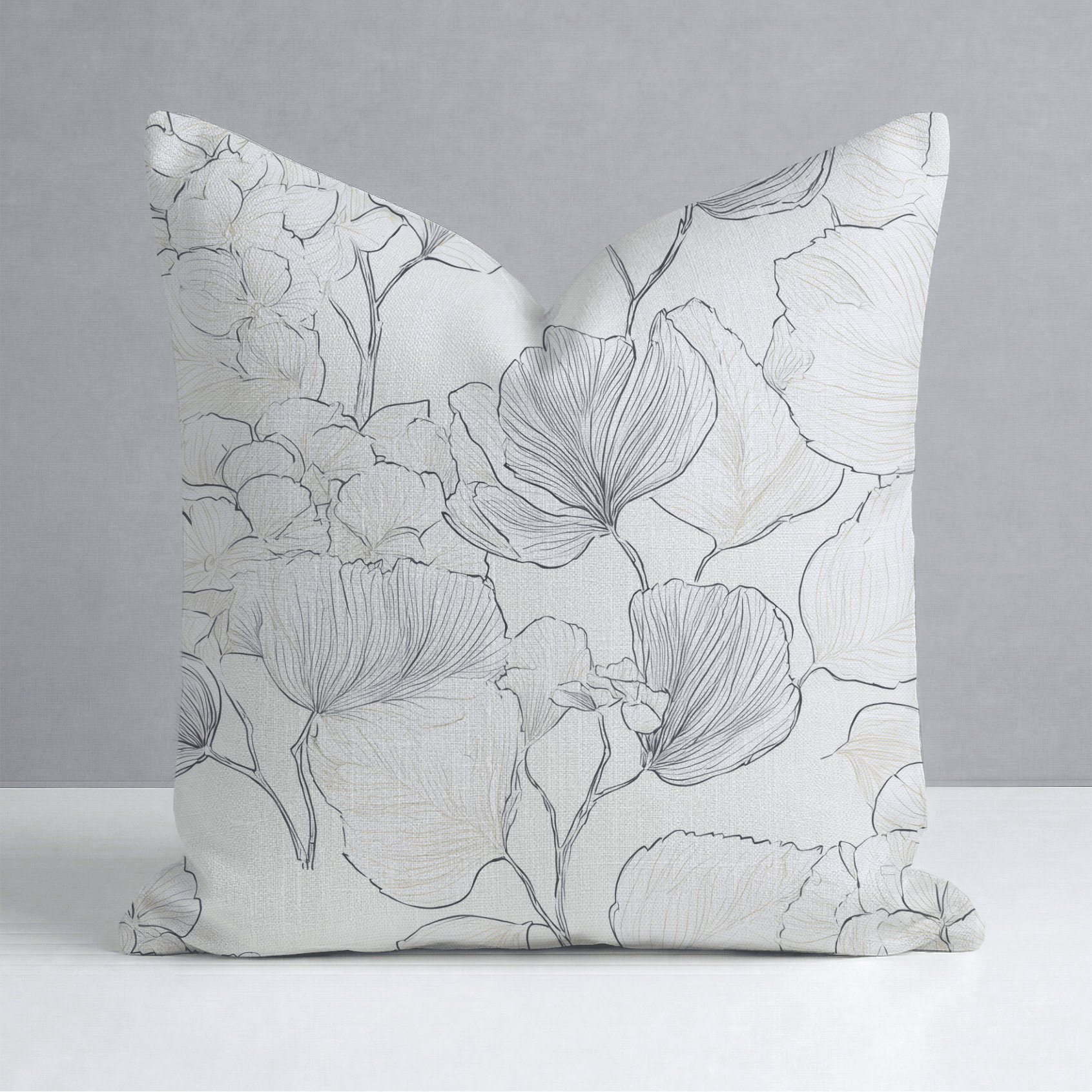 Hydrangea Lining Throw Pillow - Lemon Park