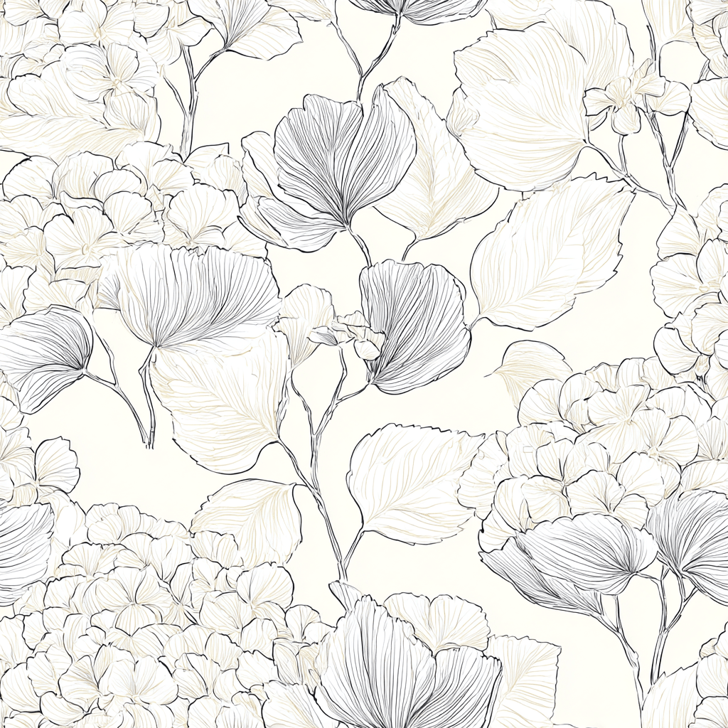 Hydrangea Lining Wallpaper - Lemon Park