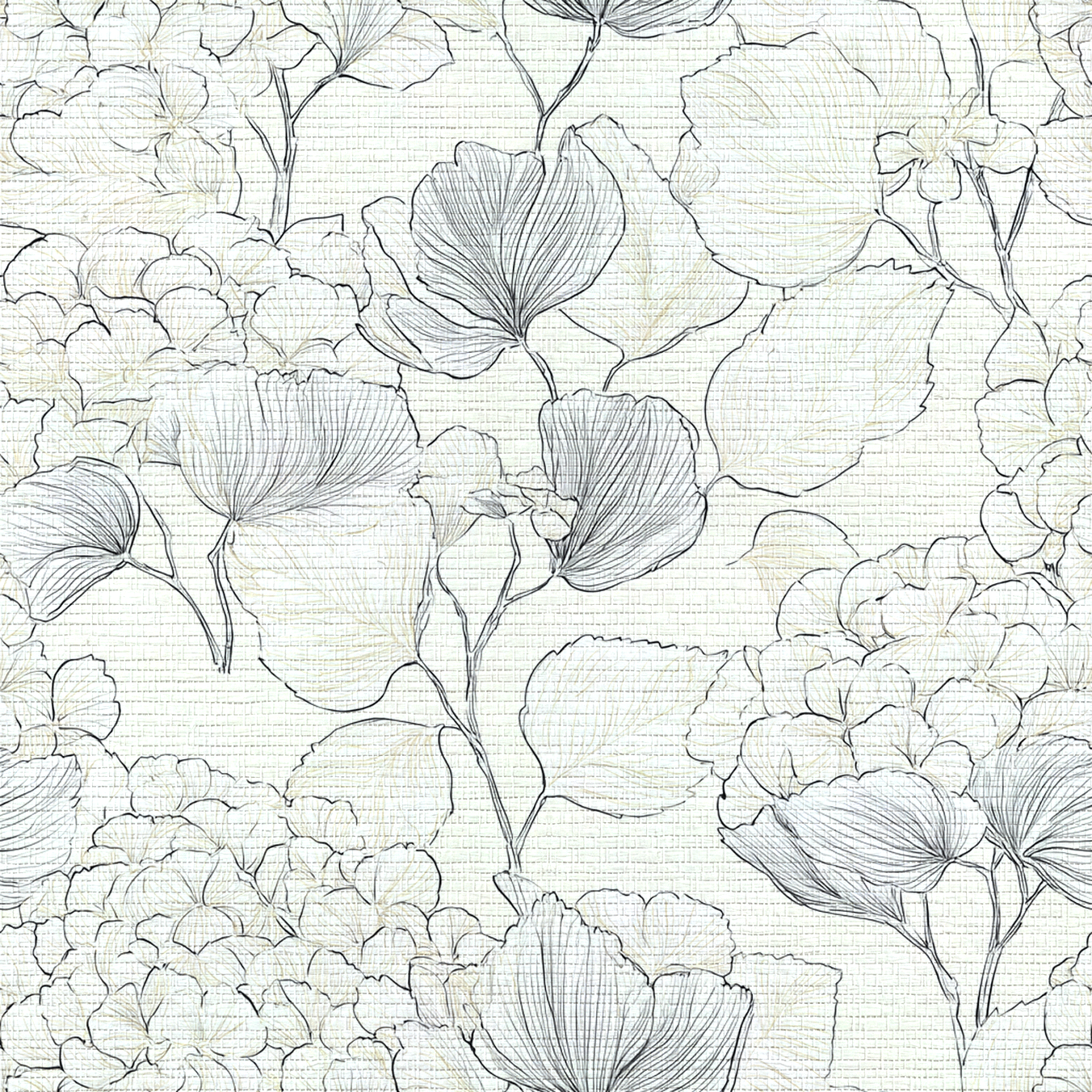 Hydrangea Lining Faux Grasscloth Wallpaper