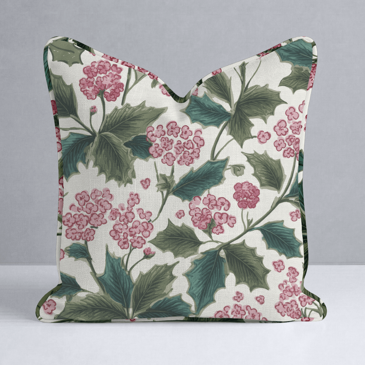 Hydrangeas in Pink Throw Pillow - Lemon Park