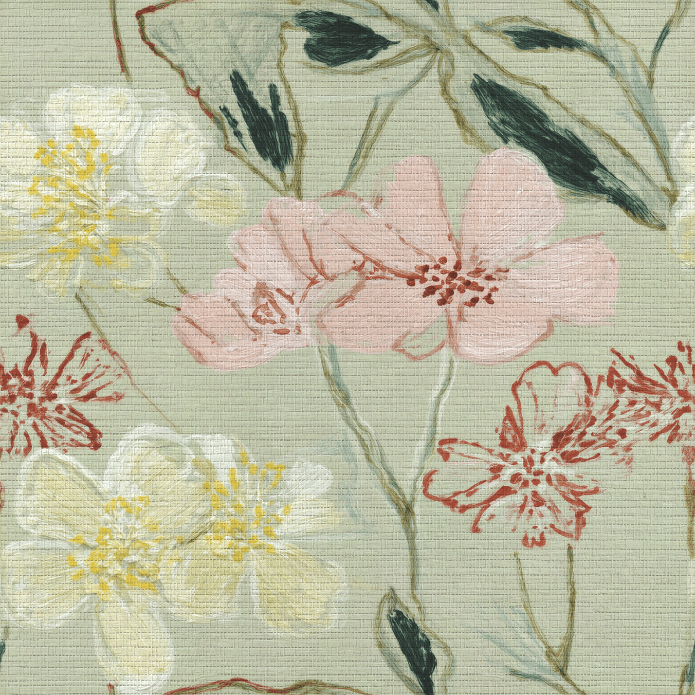 Imogen Faux Grasscloth Wallpaper - Lemon Park