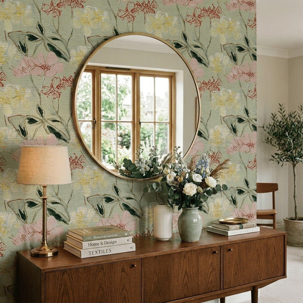 Imogen Faux Grasscloth Wallpaper - Lemon Park