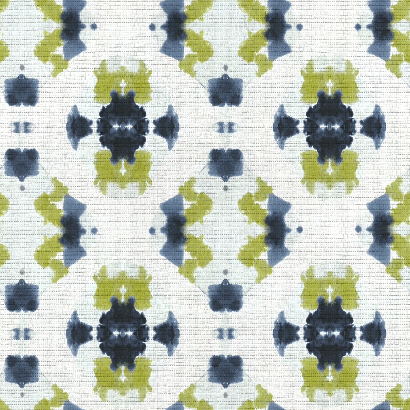 Indigo Clover Faux Grasscloth Wallpaper - Lemon Park