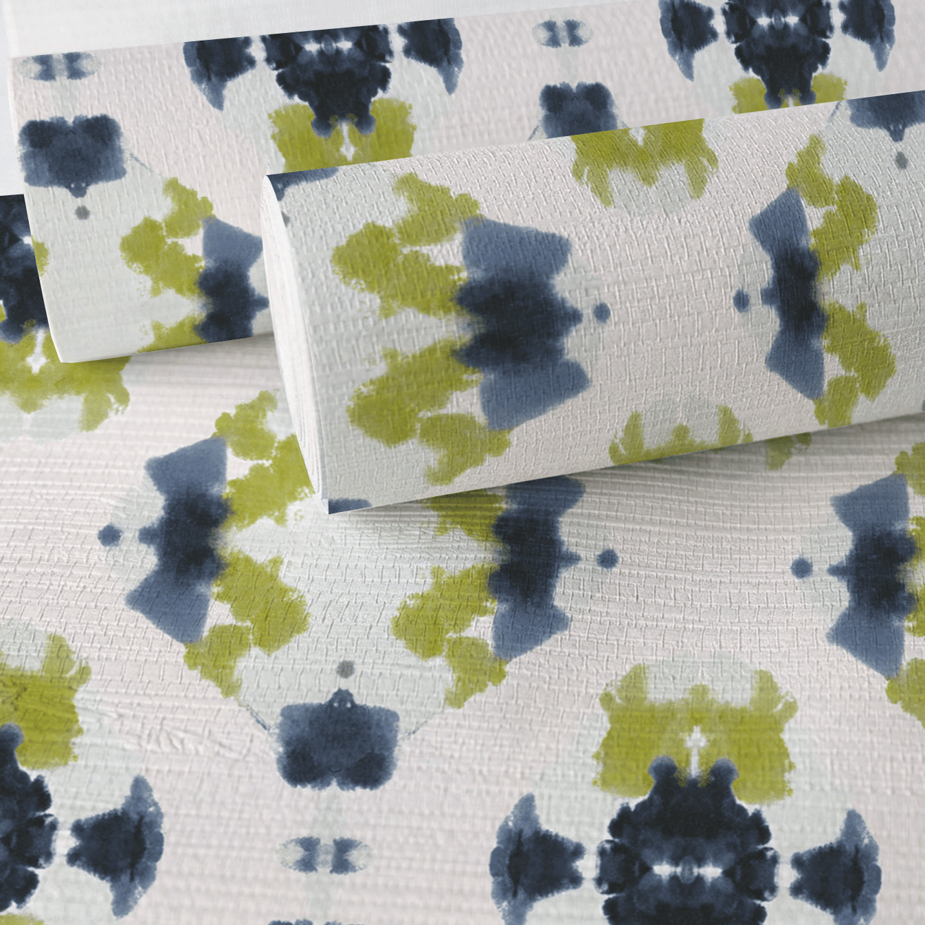 Indigo Clover Faux Grasscloth Wallpaper - Lemon Park