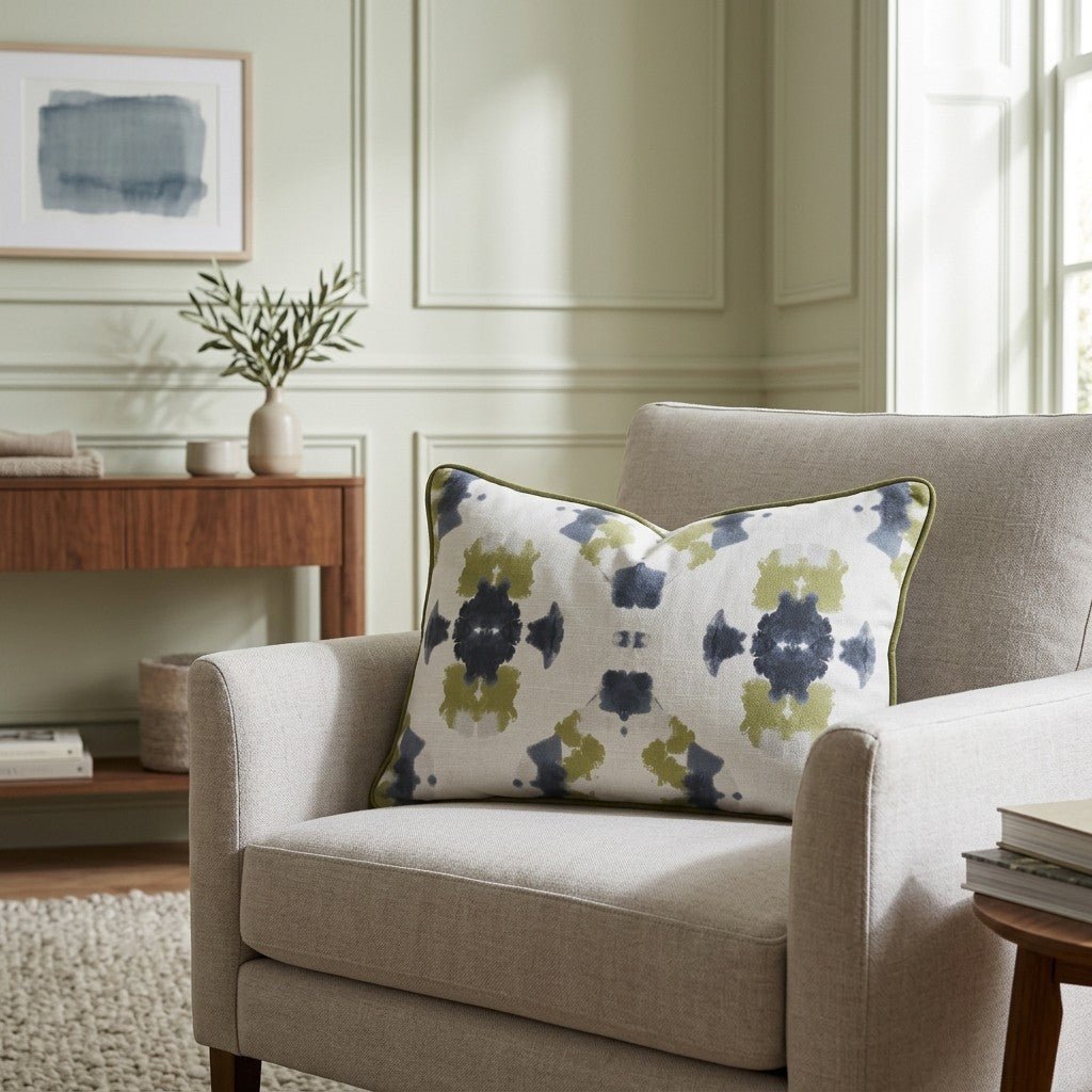 Indigo Clover Throw Pillow - Lemon Park