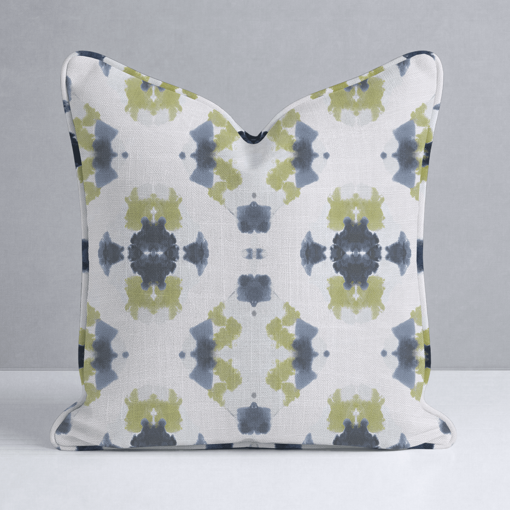 Indigo Clover Throw Pillow - Lemon Park