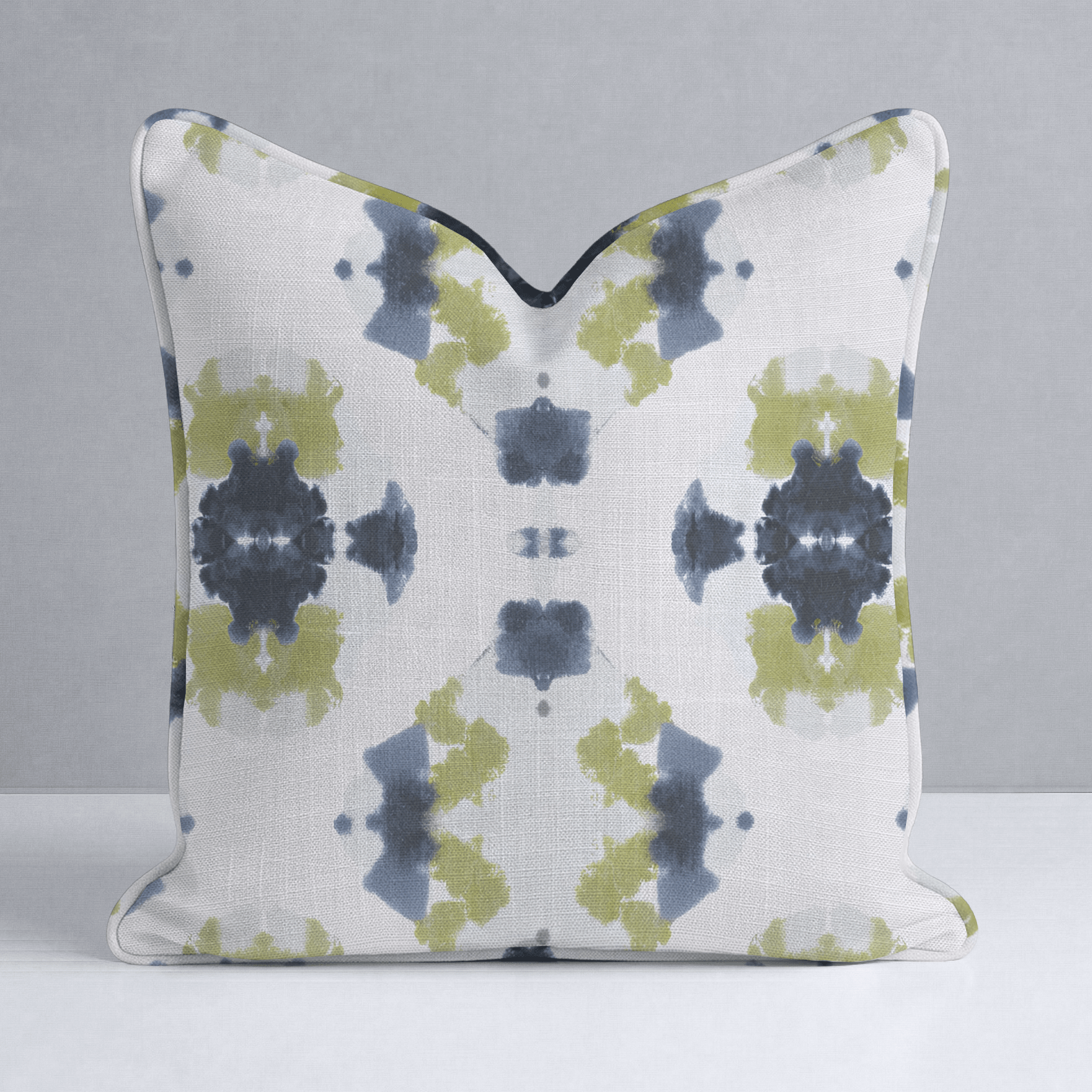 Indigo Clover Throw Pillow - Lemon Park
