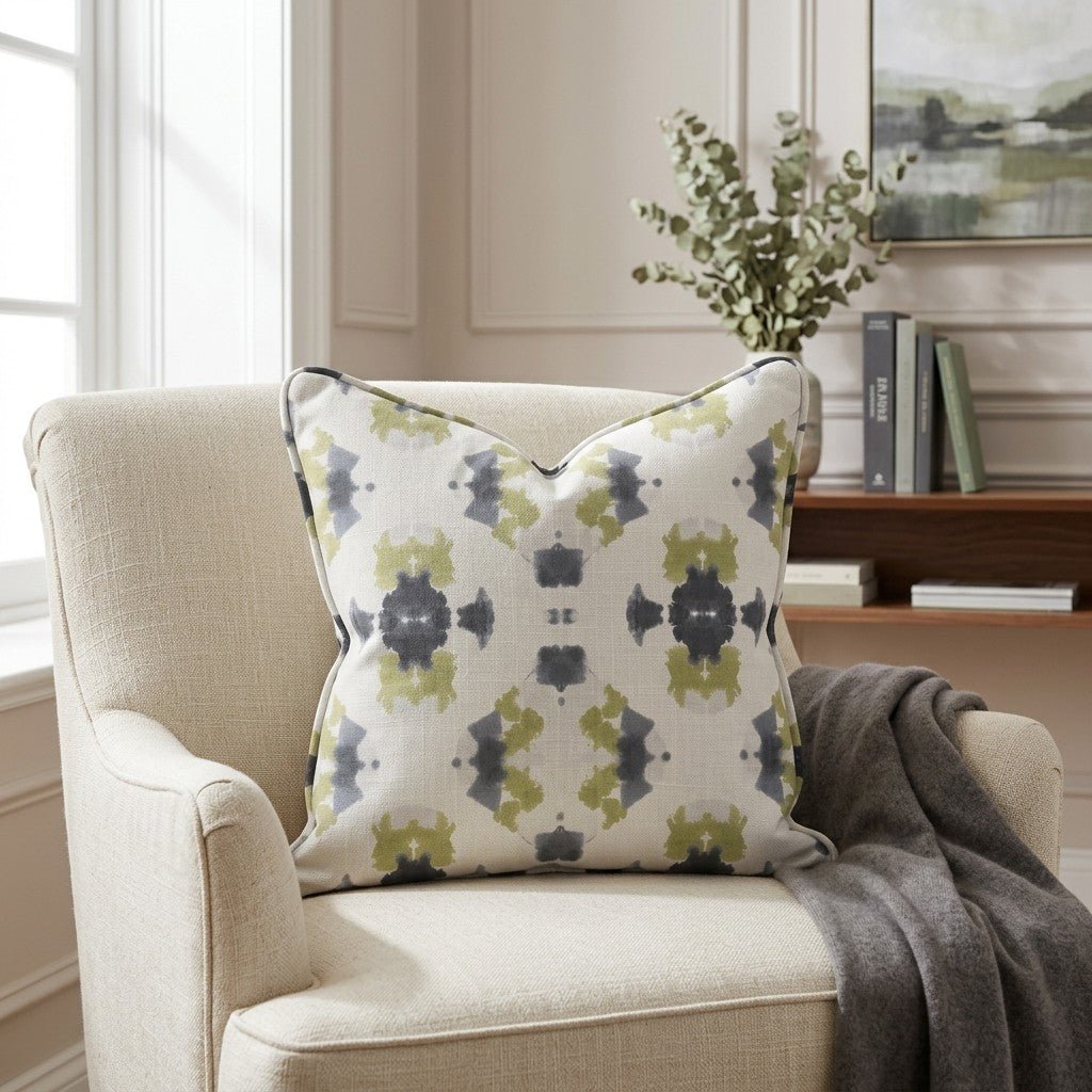 Indigo Clover Throw Pillow - Lemon Park