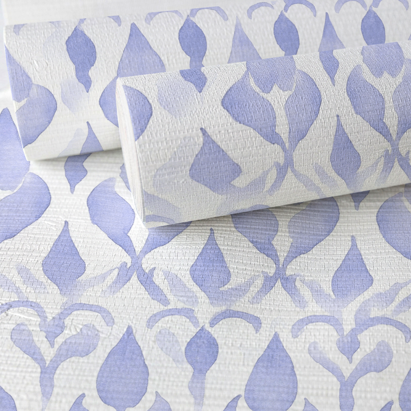 Indigo Faux Grasscloth Wallpaper