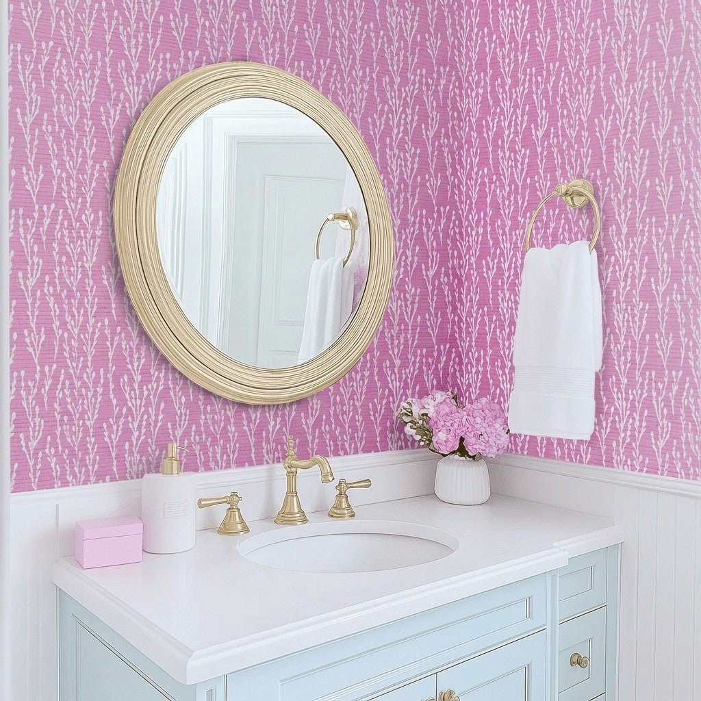 Iris Faux Grasscloth Wallpaper - Lemon Park