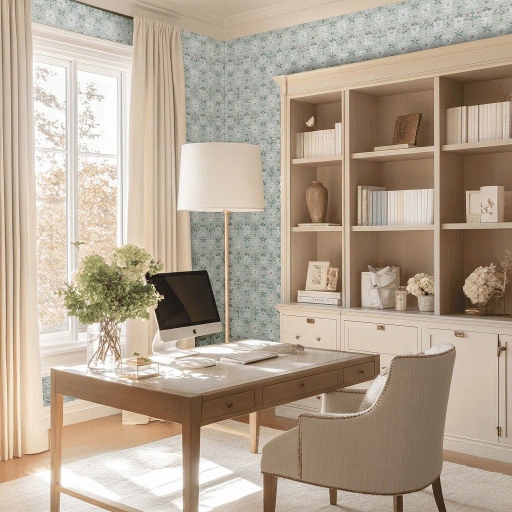 Isabel Faux Grasscloth Wallpaper - Lemon Park