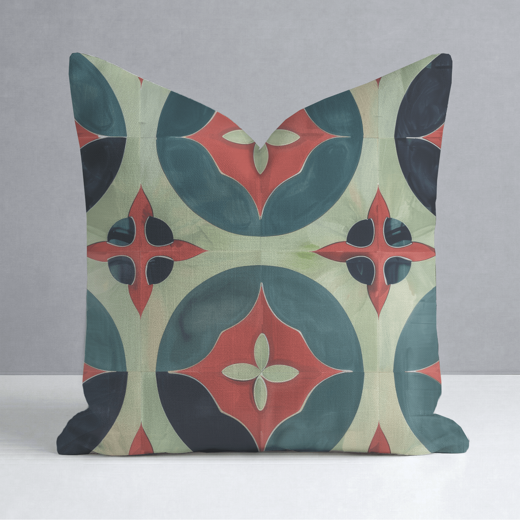 Isabella Fleur - de - Lis Watercolor Throw Pillow - Lemon Park