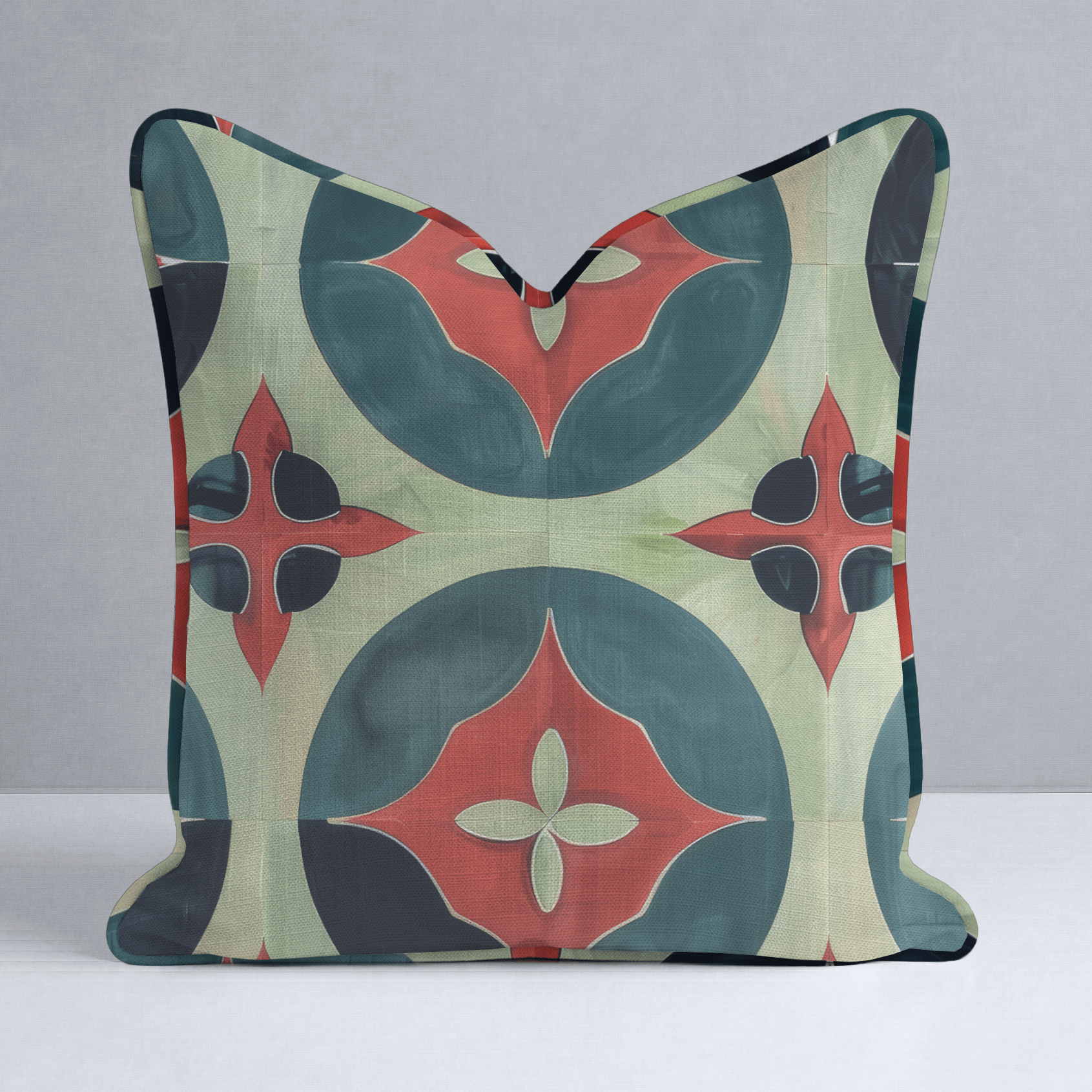 Isabella Fleur - de - Lis Watercolor Throw Pillow - Lemon Park