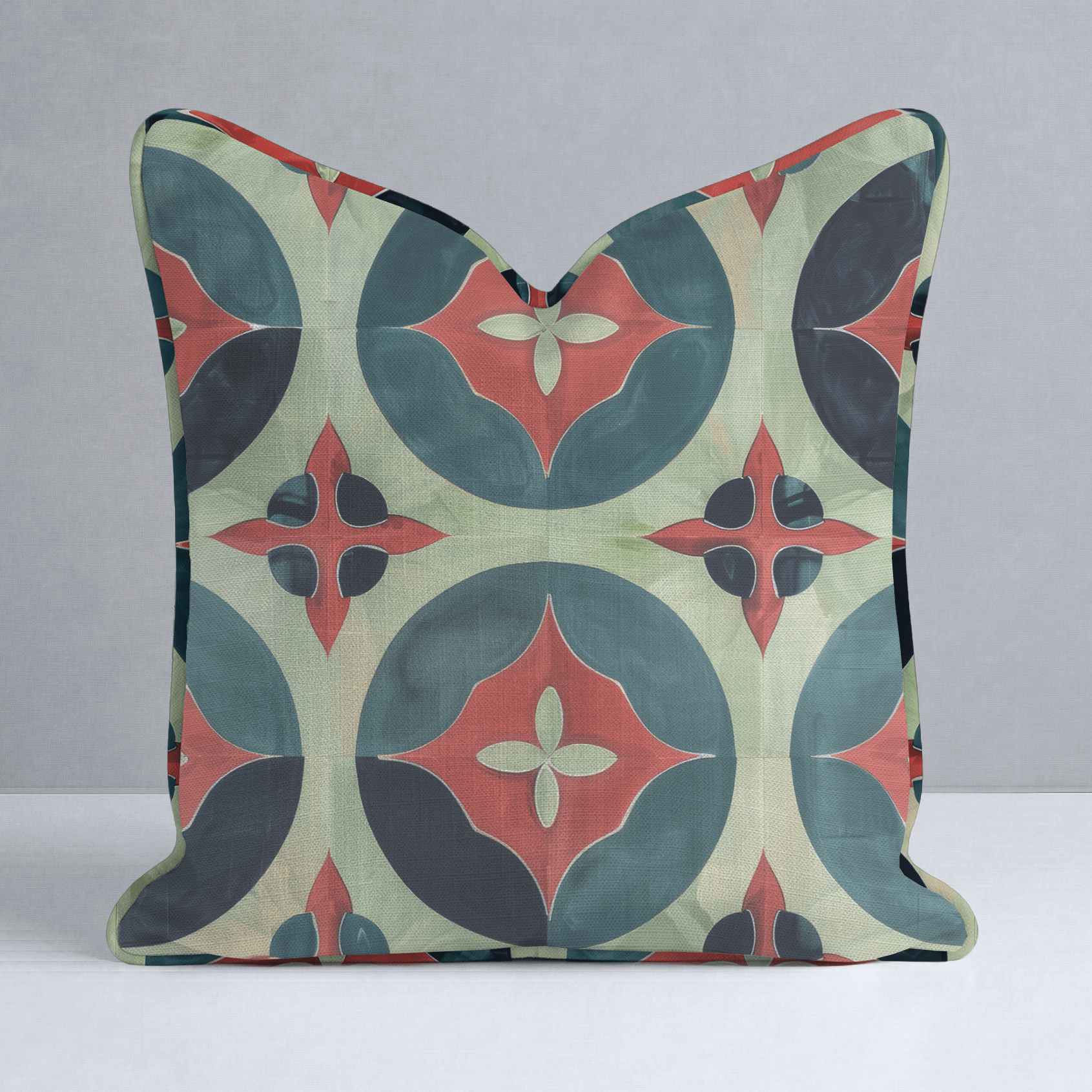Isabella Fleur - de - Lis Watercolor Throw Pillow - Lemon Park