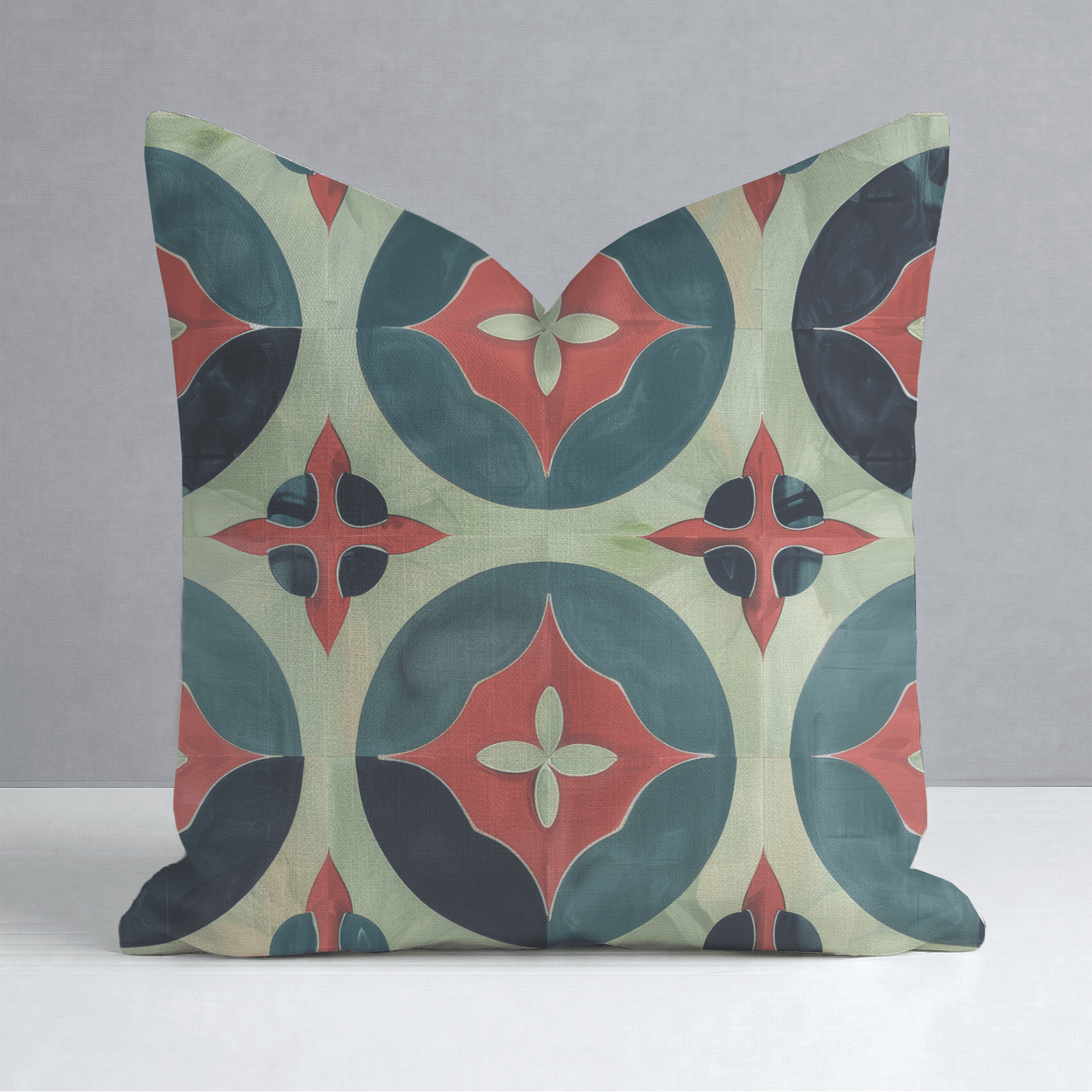 Isabella Fleur - de - Lis Watercolor Throw Pillow - Lemon Park