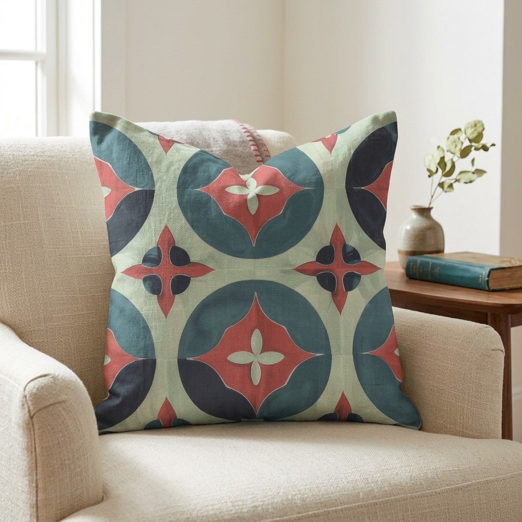 Isabella Fleur - de - Lis Watercolor Throw Pillow - Lemon Park