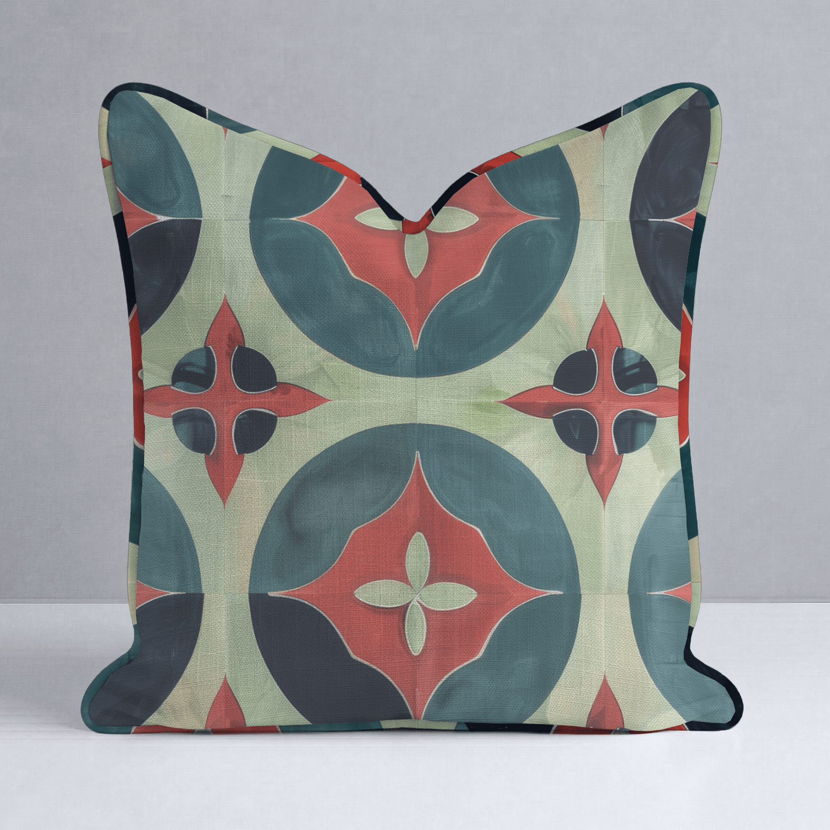 Isabella Fleur - de - Lis Watercolor Throw Pillow - Lemon Park