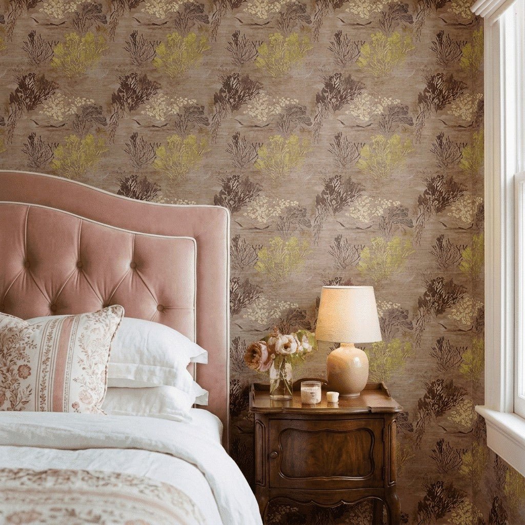 Isadora Faux Grasscloth Wallpaper - Lemon Park