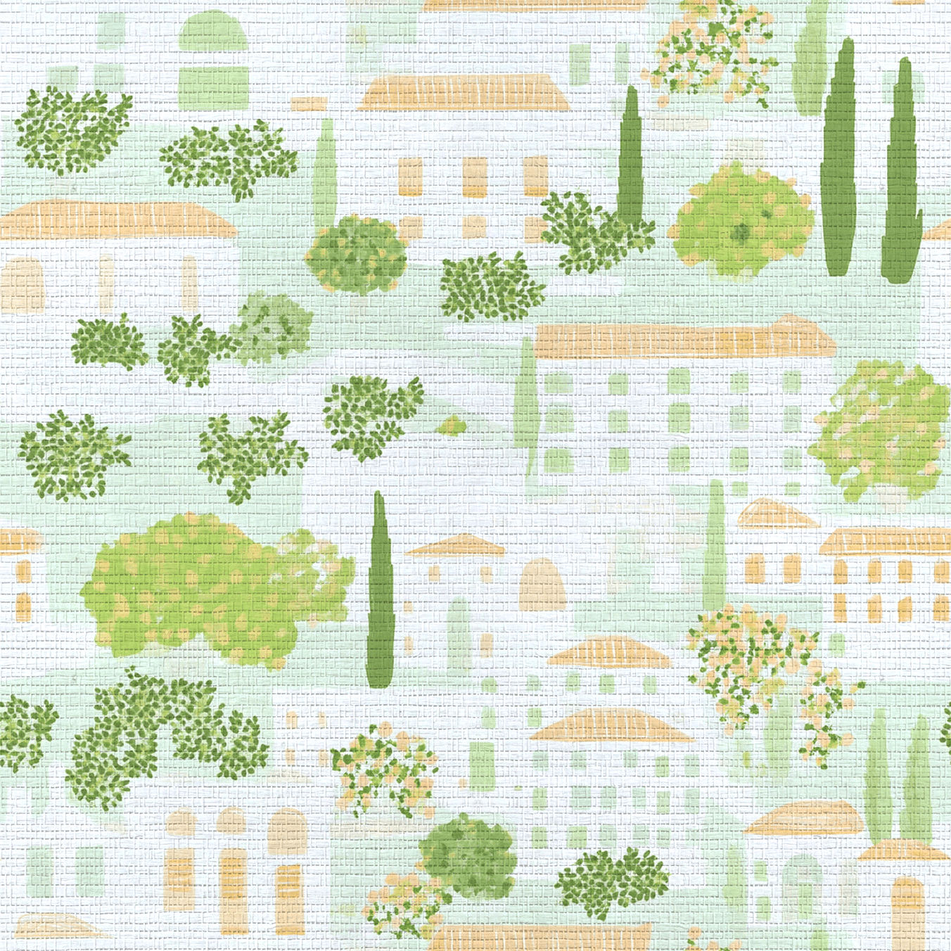 Italian Village Faux Grasscloth Wallpaper - Lemon Park