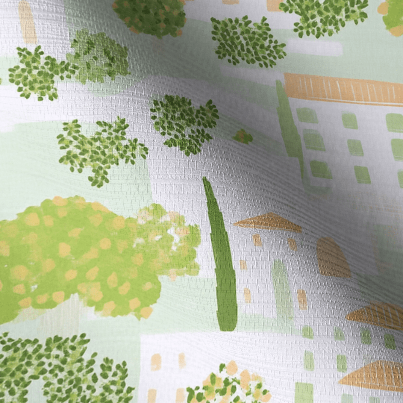 Italian Village Faux Grasscloth Wallpaper - Lemon Park