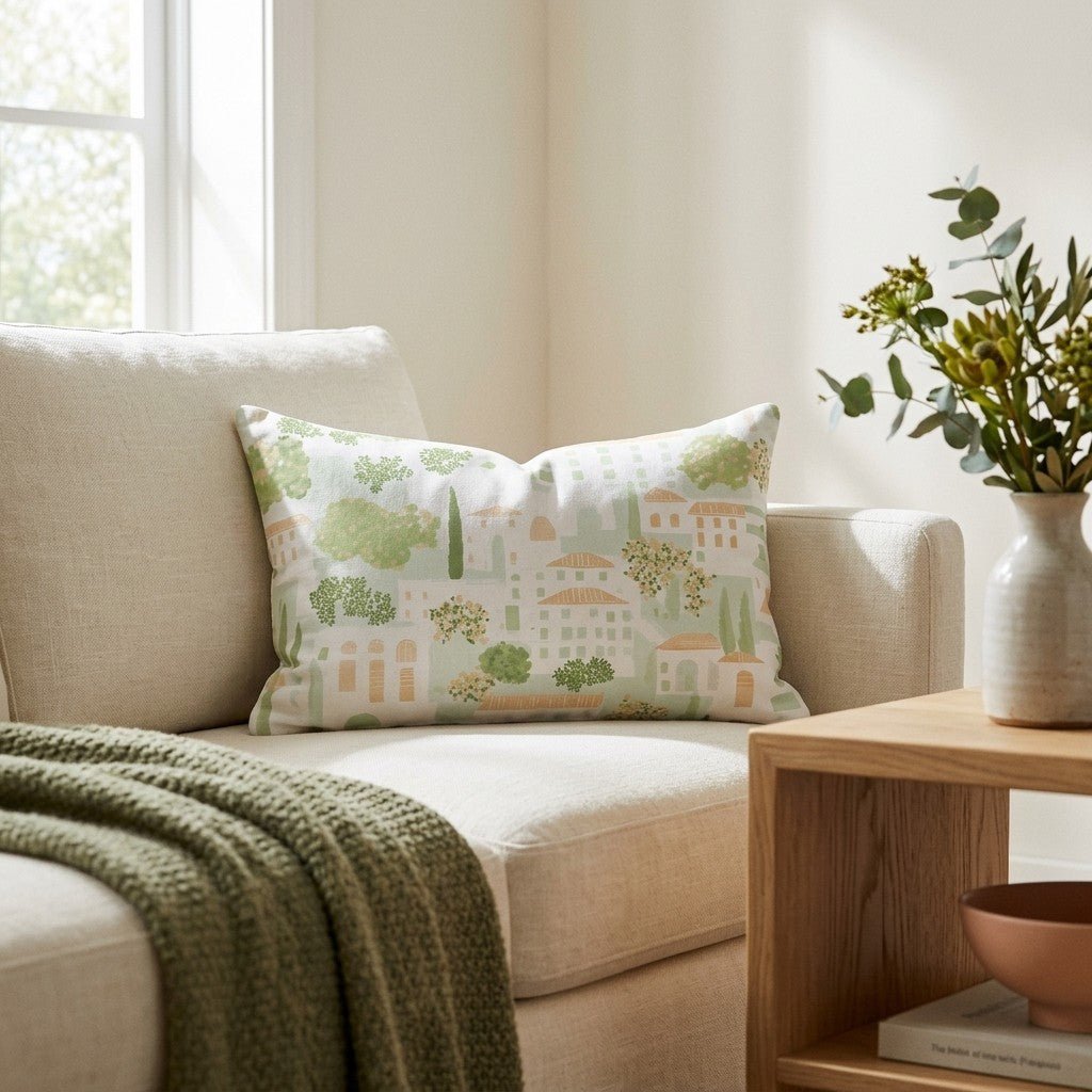 Italian Village Throw Pillow - Lemon Park