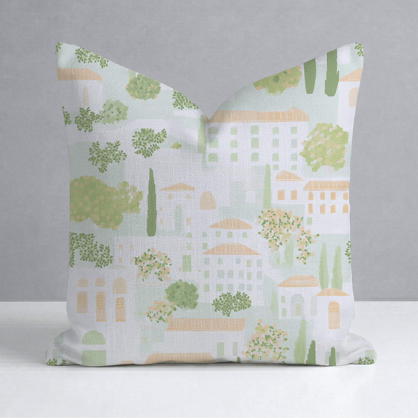 Italian Village Throw Pillow - Lemon Park
