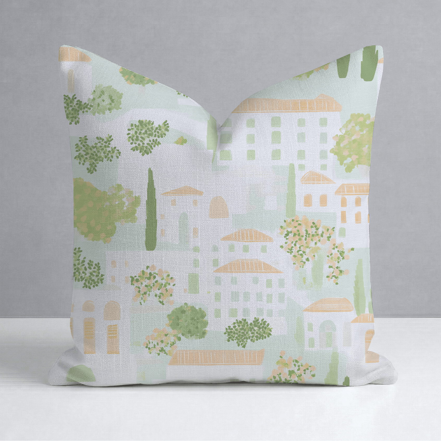 Italian Village Throw Pillow - Lemon Park