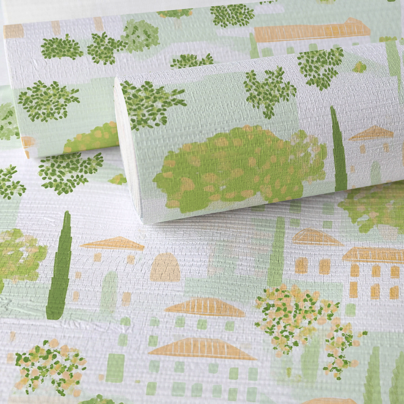 Italian Village Faux Grasscloth Wallpaper