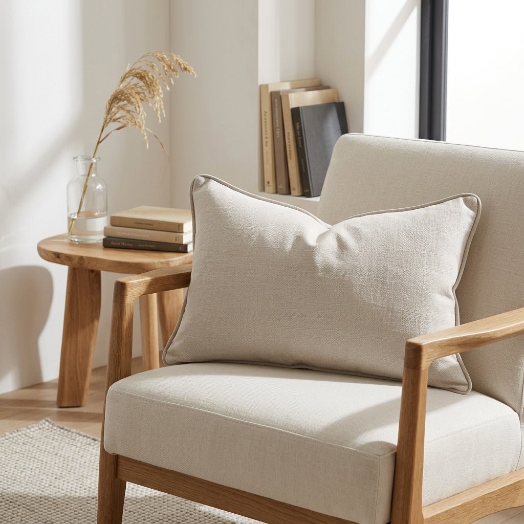 Jesse Beige Throw Pillow - Lemon Park