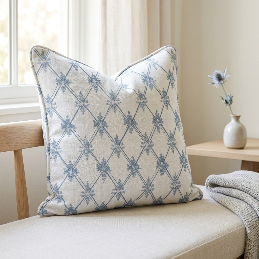 Jesse Diamond Toile Throw Pillow - Lemon Park