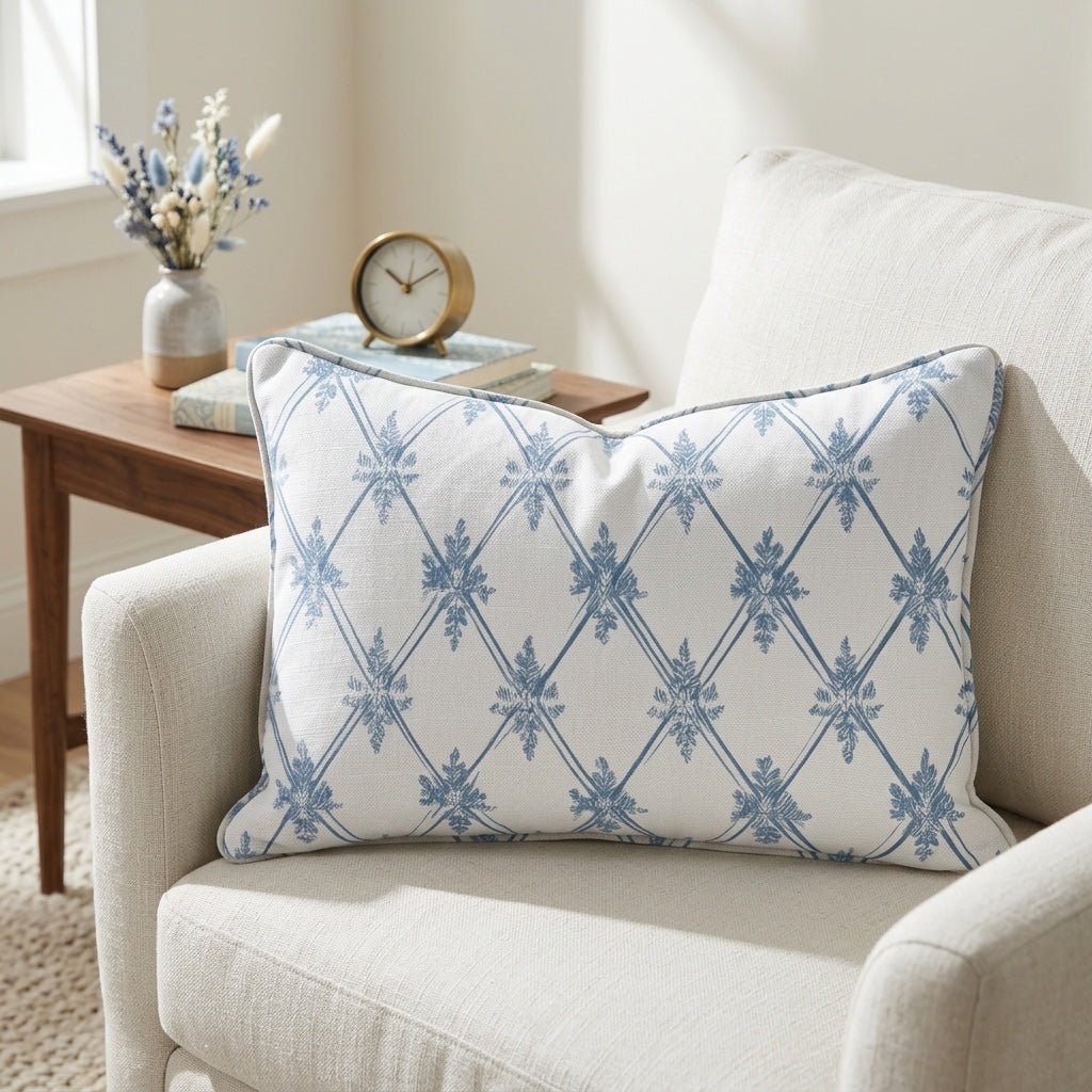 Jesse Diamond Toile Throw Pillow - Lemon Park