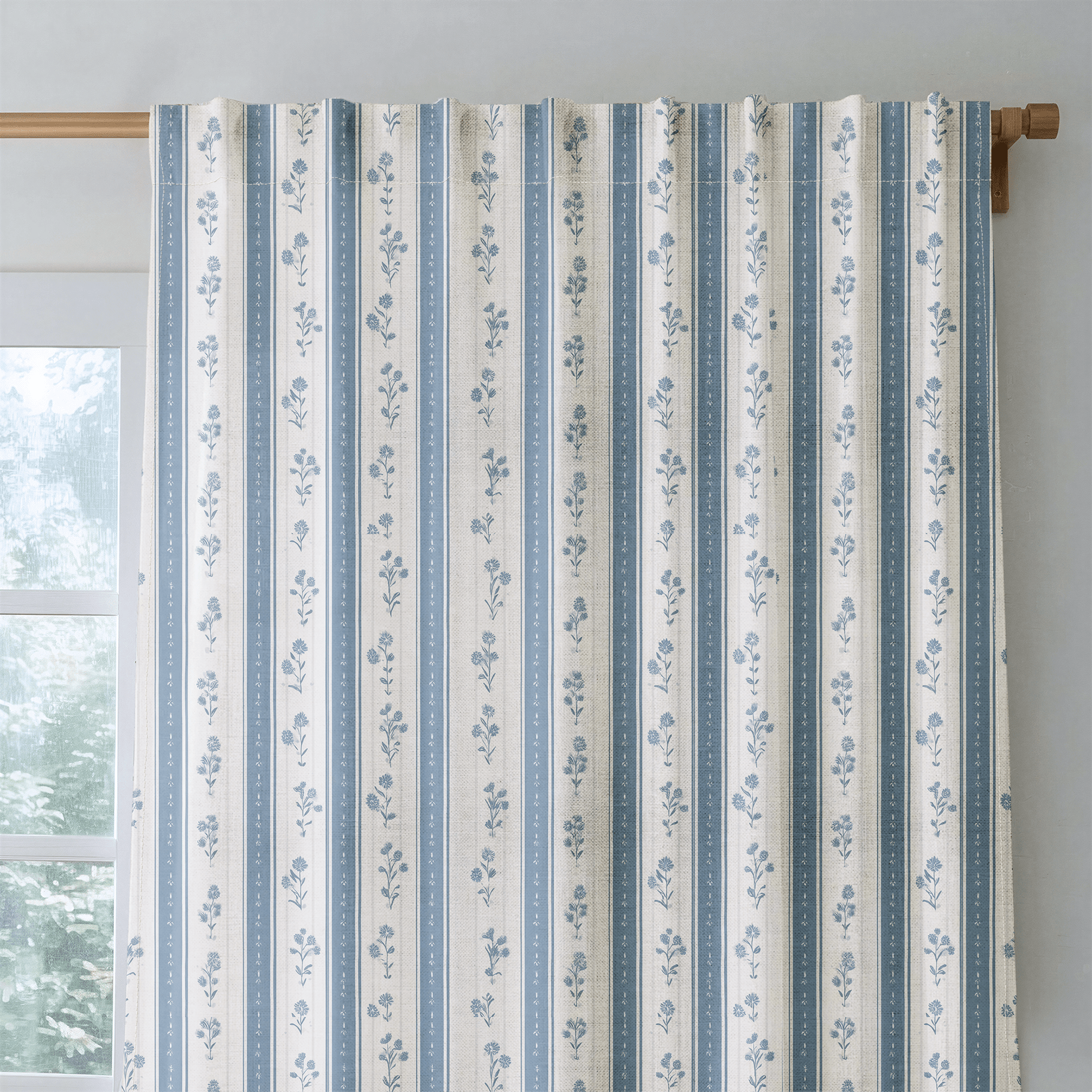 Jesse Floral Stripes - Drapery - Lemon Park