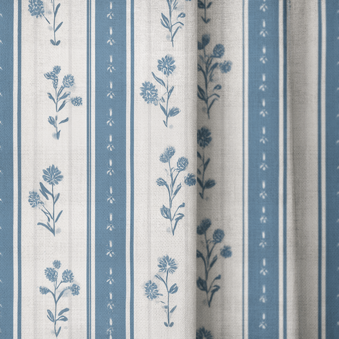 Jesse Floral Stripes - Drapery - Lemon Park