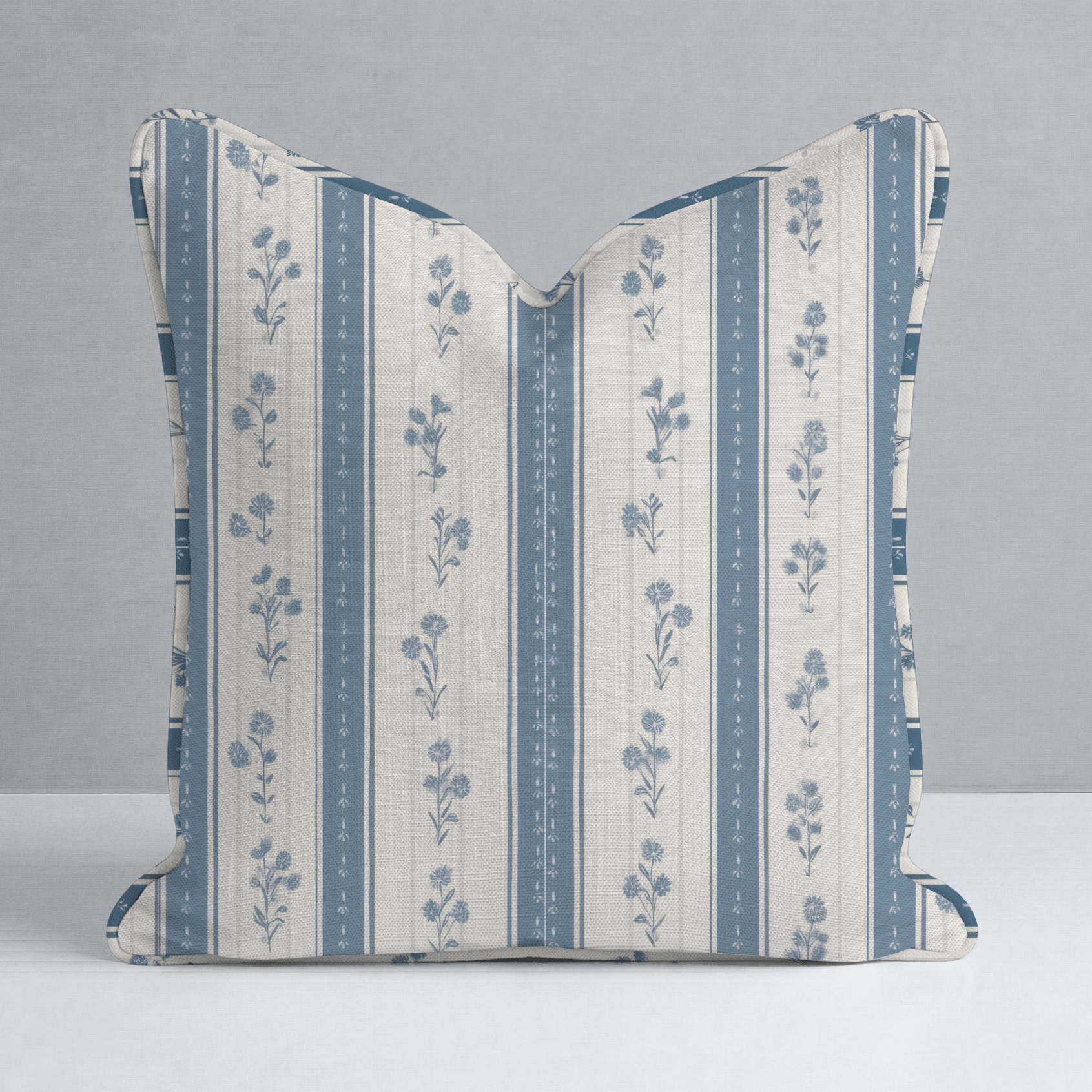 Jesse Floral Stripes Throw Pillow - Lemon Park