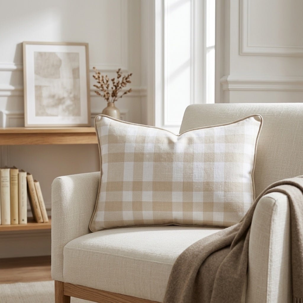 Jesse Gingham Throw Pillow - Lemon Park
