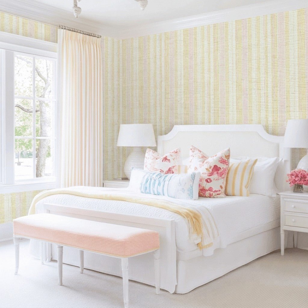 Joy Faux Grasscloth Wallpaper - Lemon Park