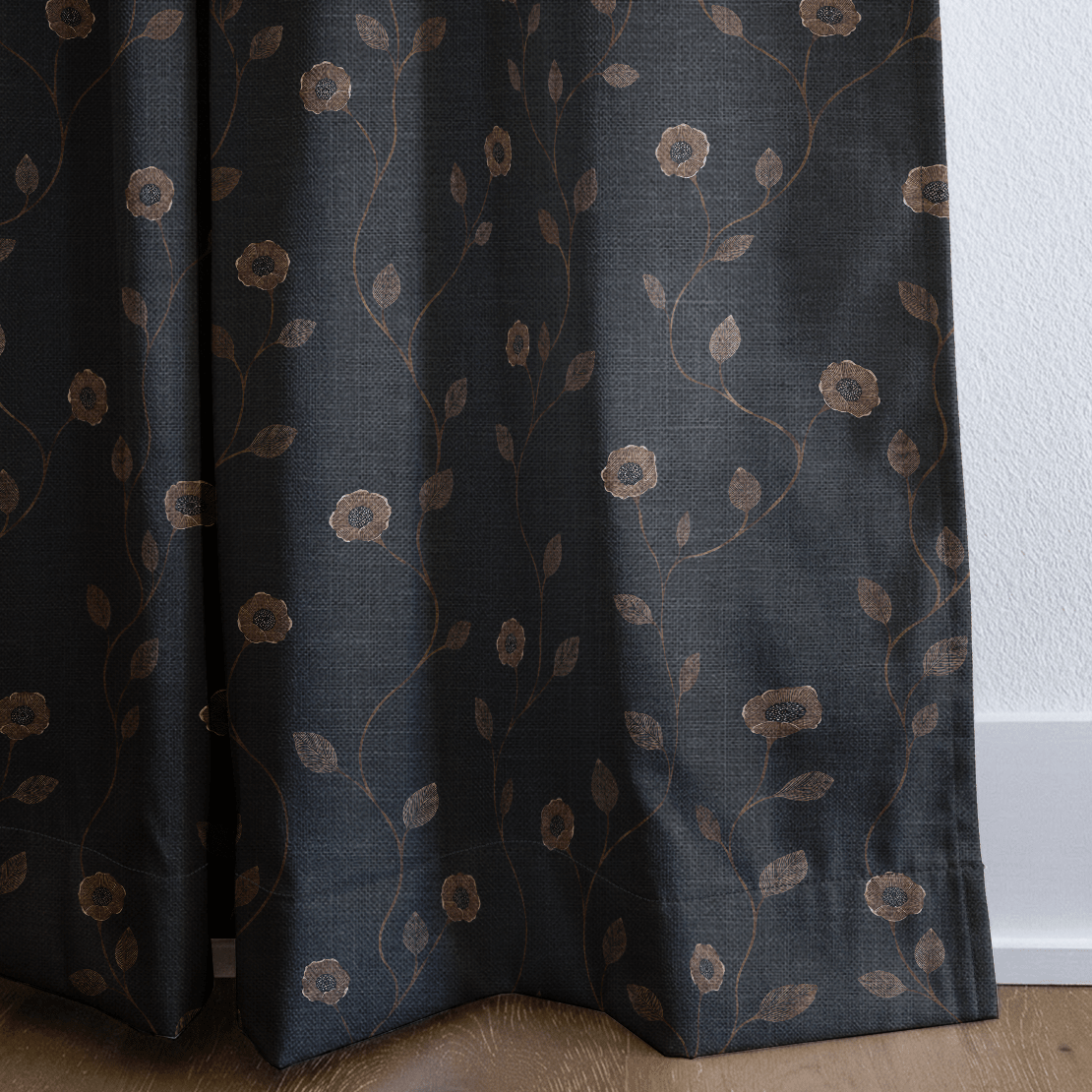 Jude Charcoal Botanical - Drapery - Lemon Park
