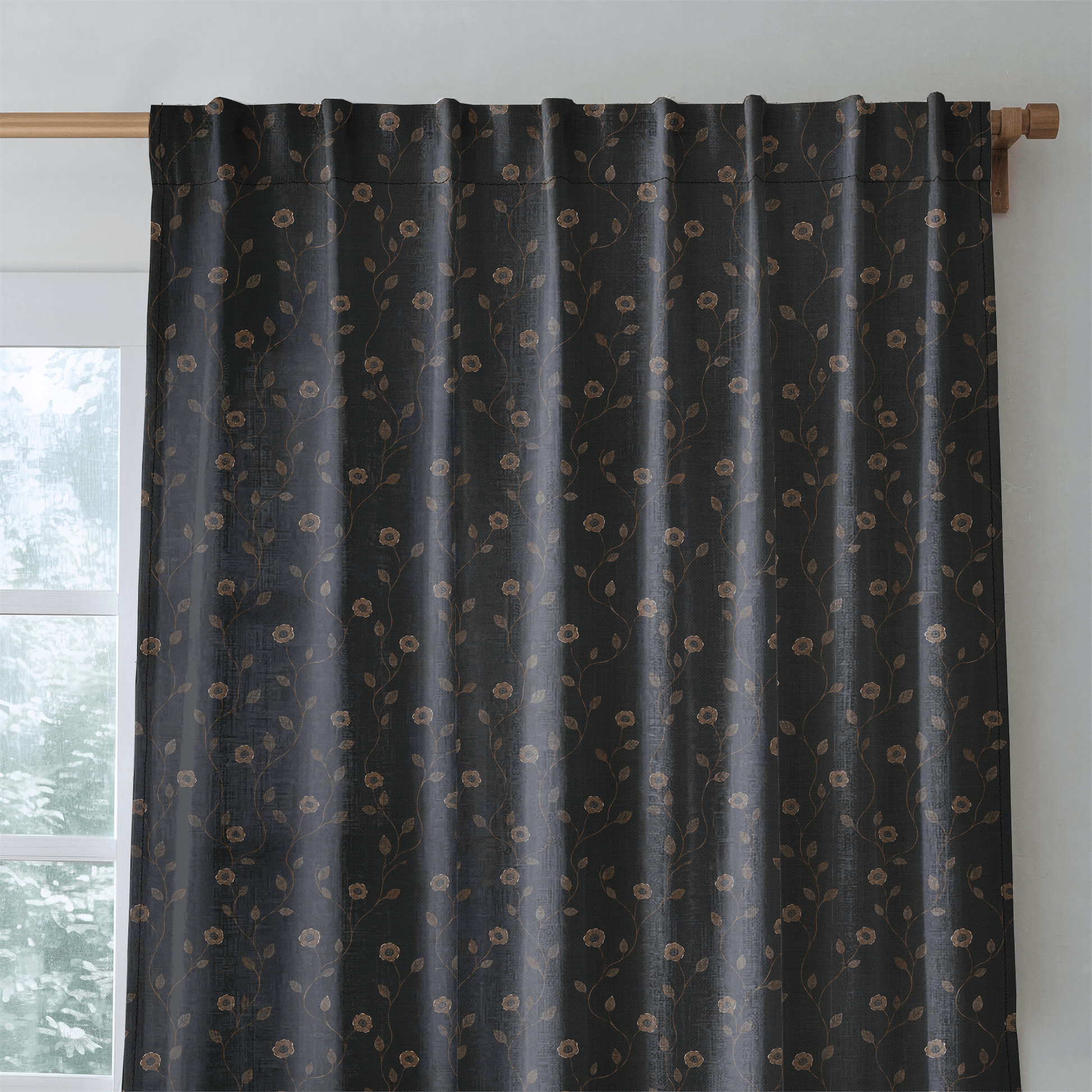 Jude Charcoal Botanical - Drapery - Lemon Park