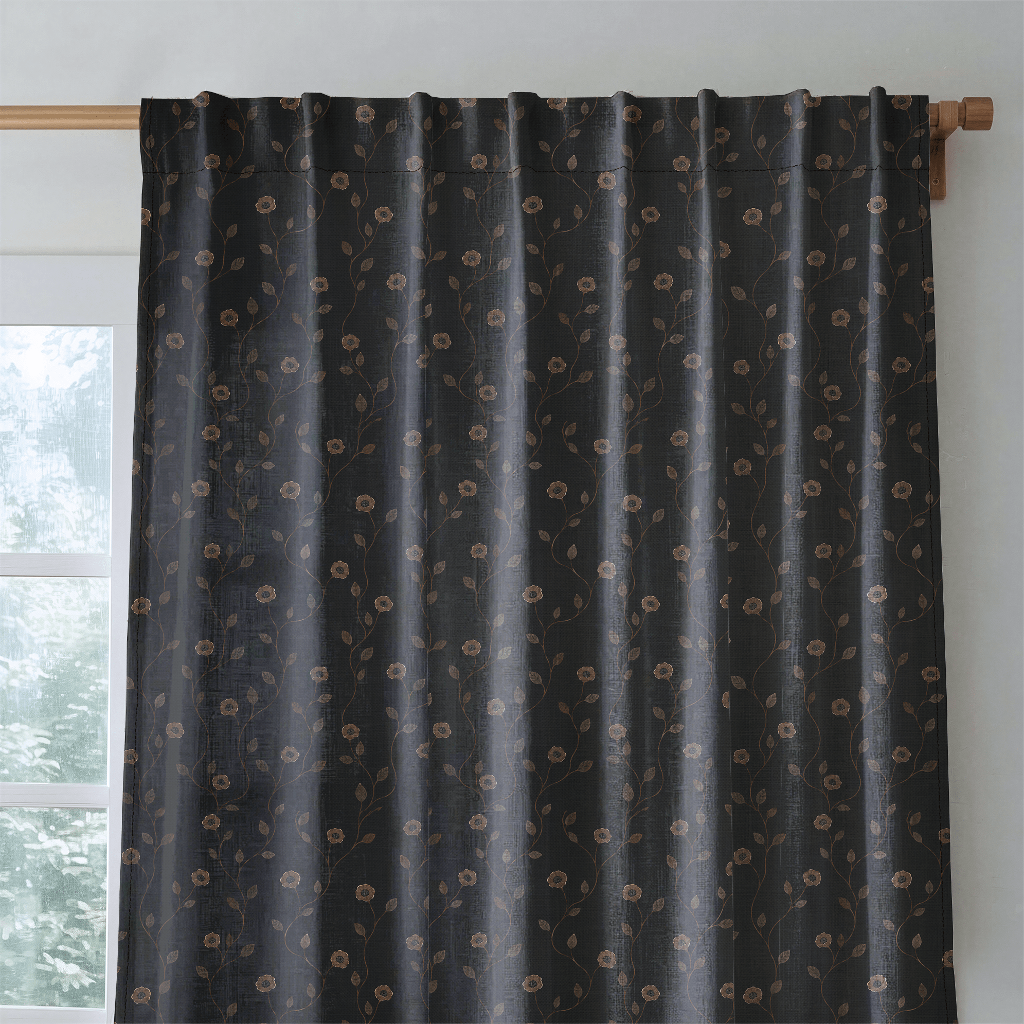 Jude Charcoal Botanical - Drapery - Lemon Park