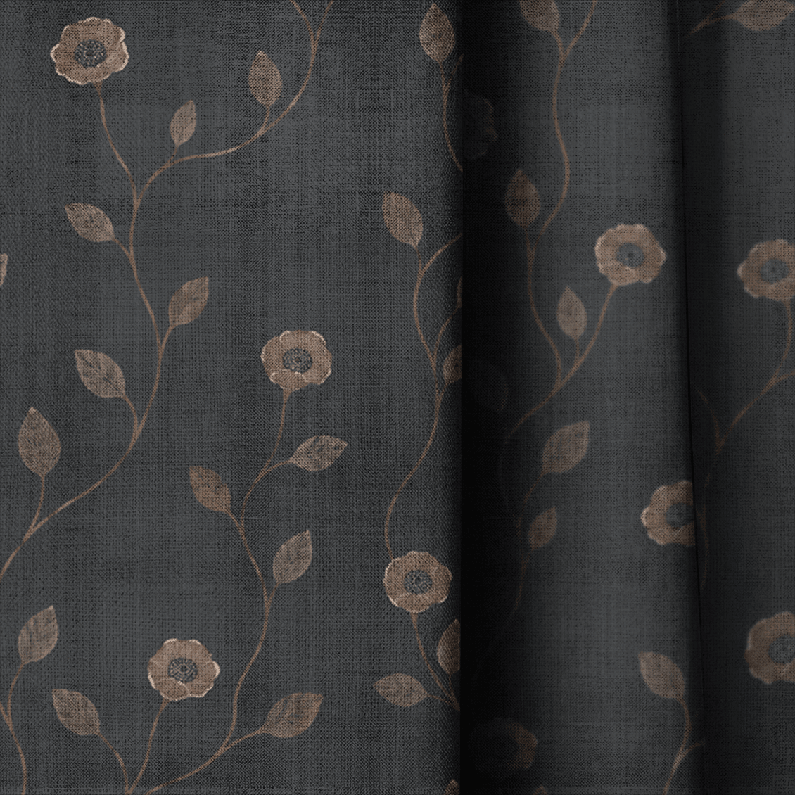 Jude Charcoal Botanical - Drapery - Lemon Park