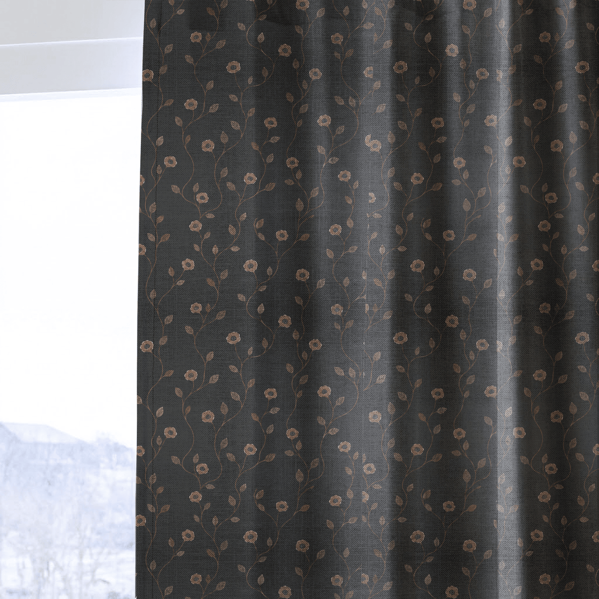Jude Charcoal Botanical - Drapery - Lemon Park