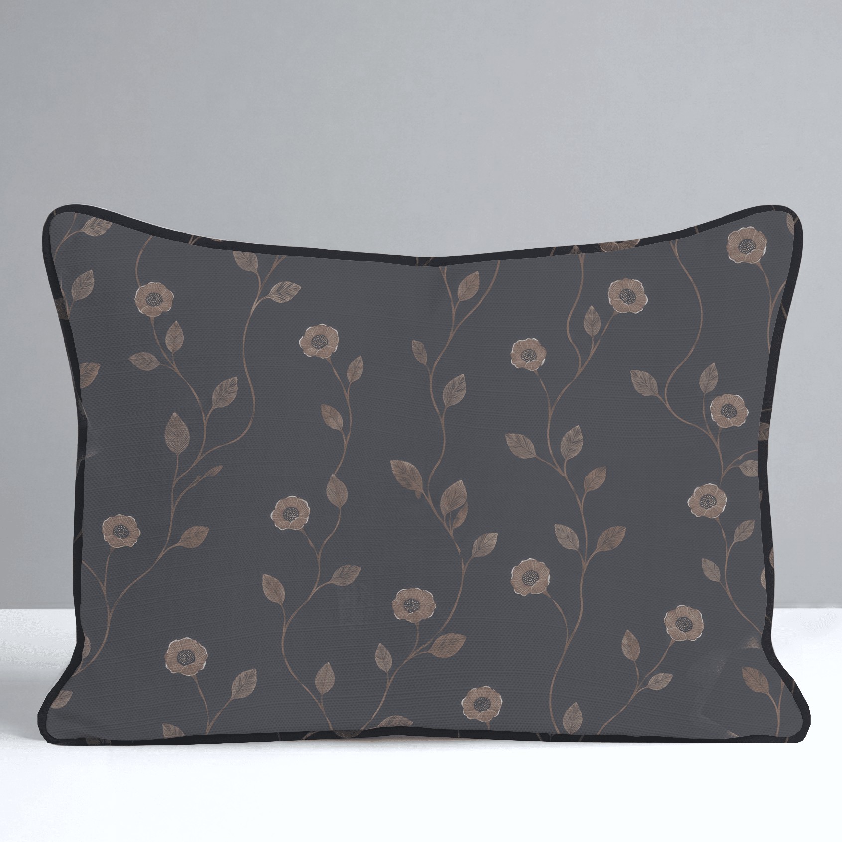 Jude Charcoal Botanical Throw Pillow - Lemon Park