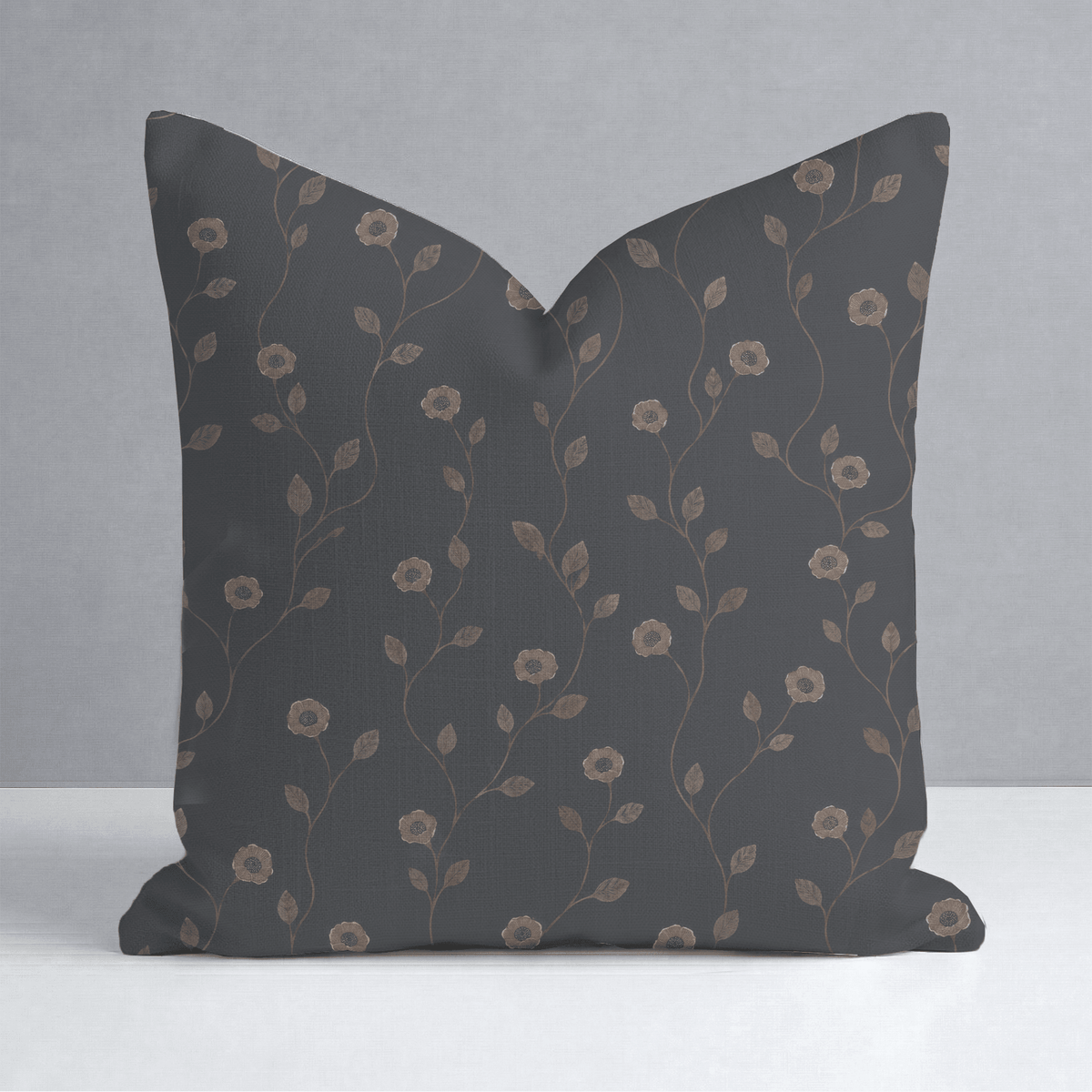 Jude Charcoal Botanical Throw Pillow - Lemon Park