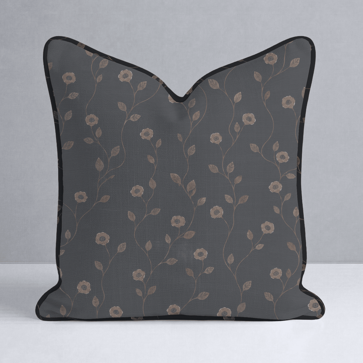 Jude Charcoal Botanical Throw Pillow - Lemon Park