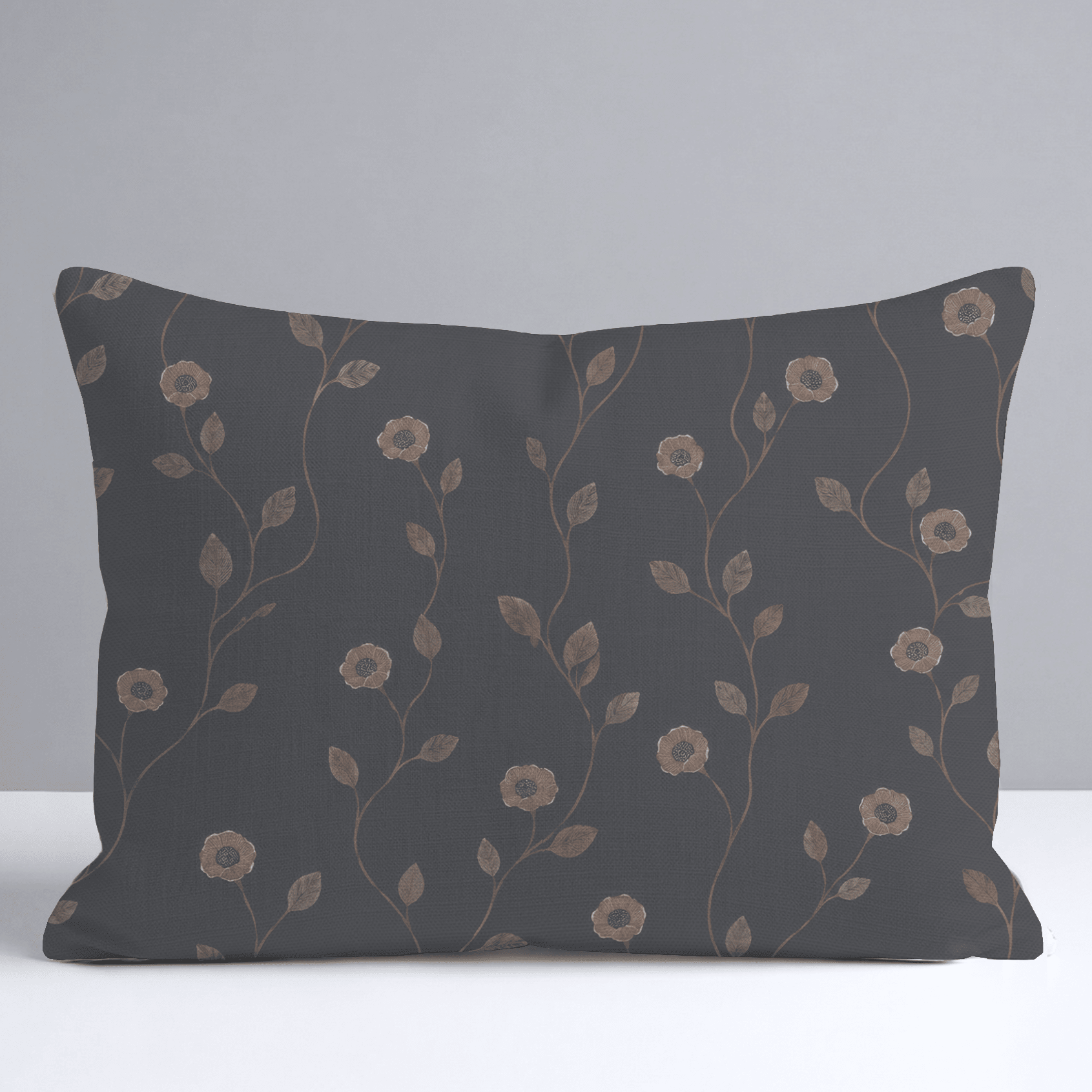 Jude Charcoal Botanical Throw Pillow - Lemon Park