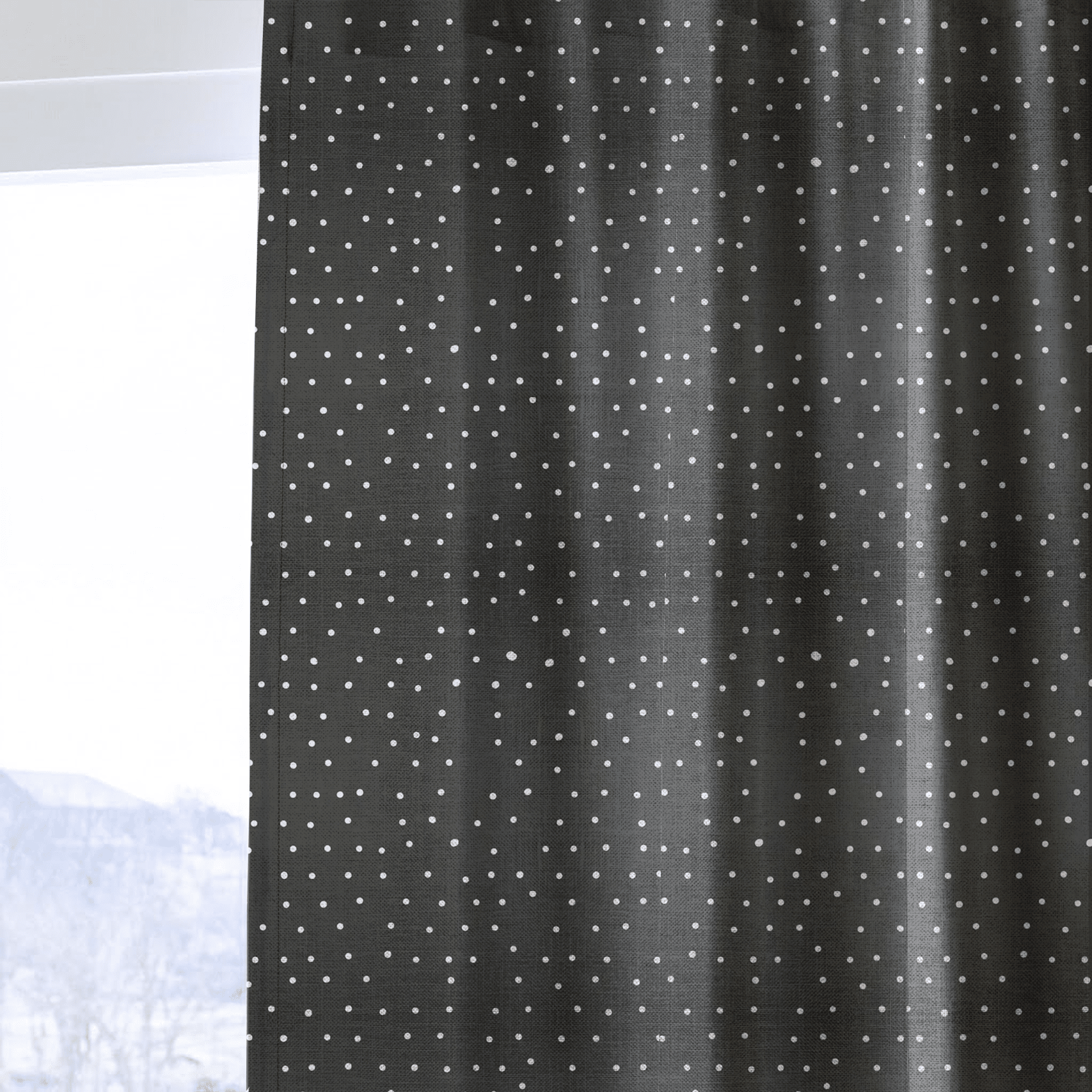 Jude Charcoal Dots - Drapery - Lemon Park