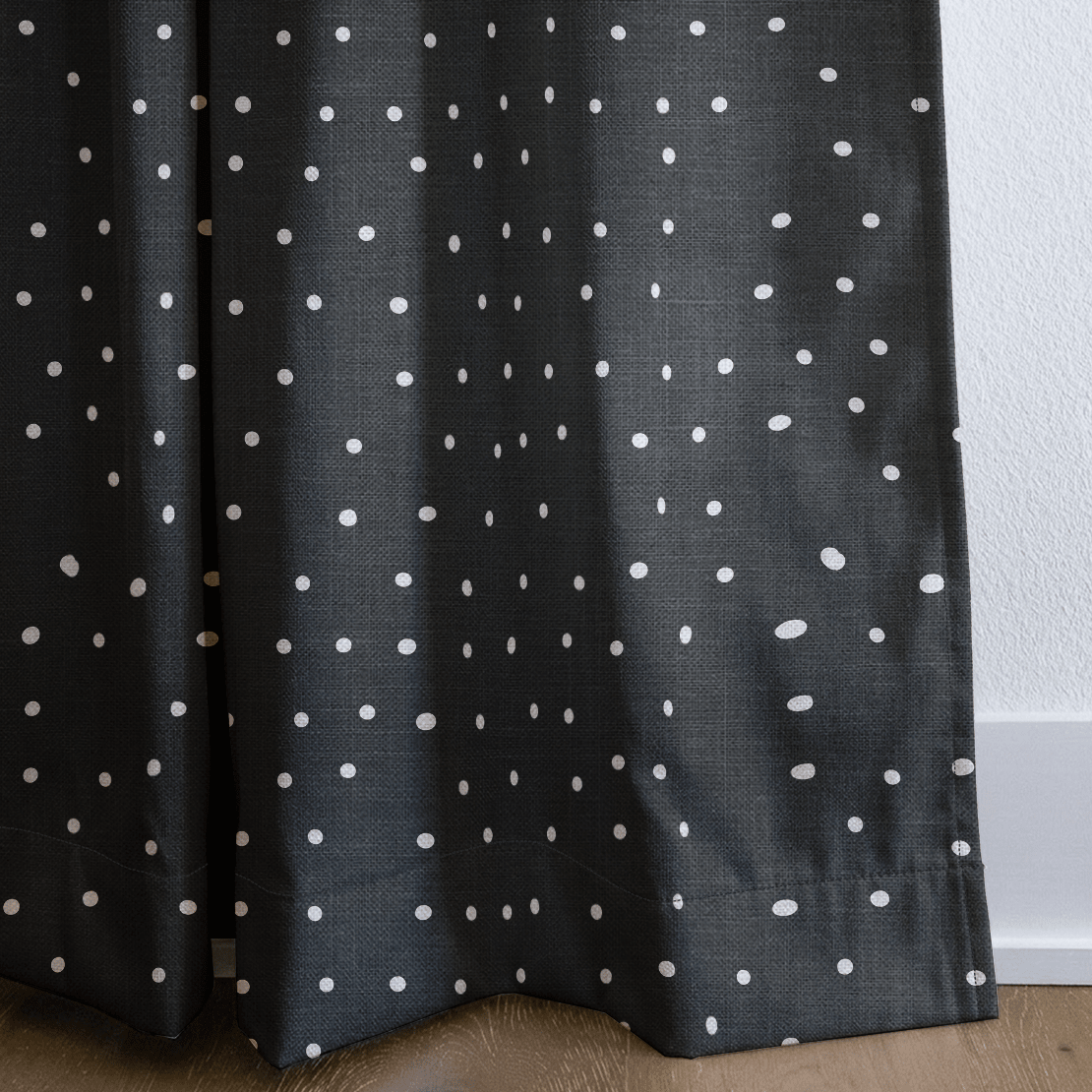 Jude Charcoal Dots - Drapery - Lemon Park