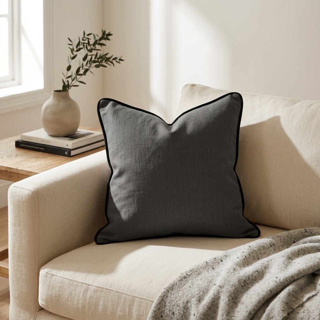 Jude Charcoal Throw Pillow - Lemon Park