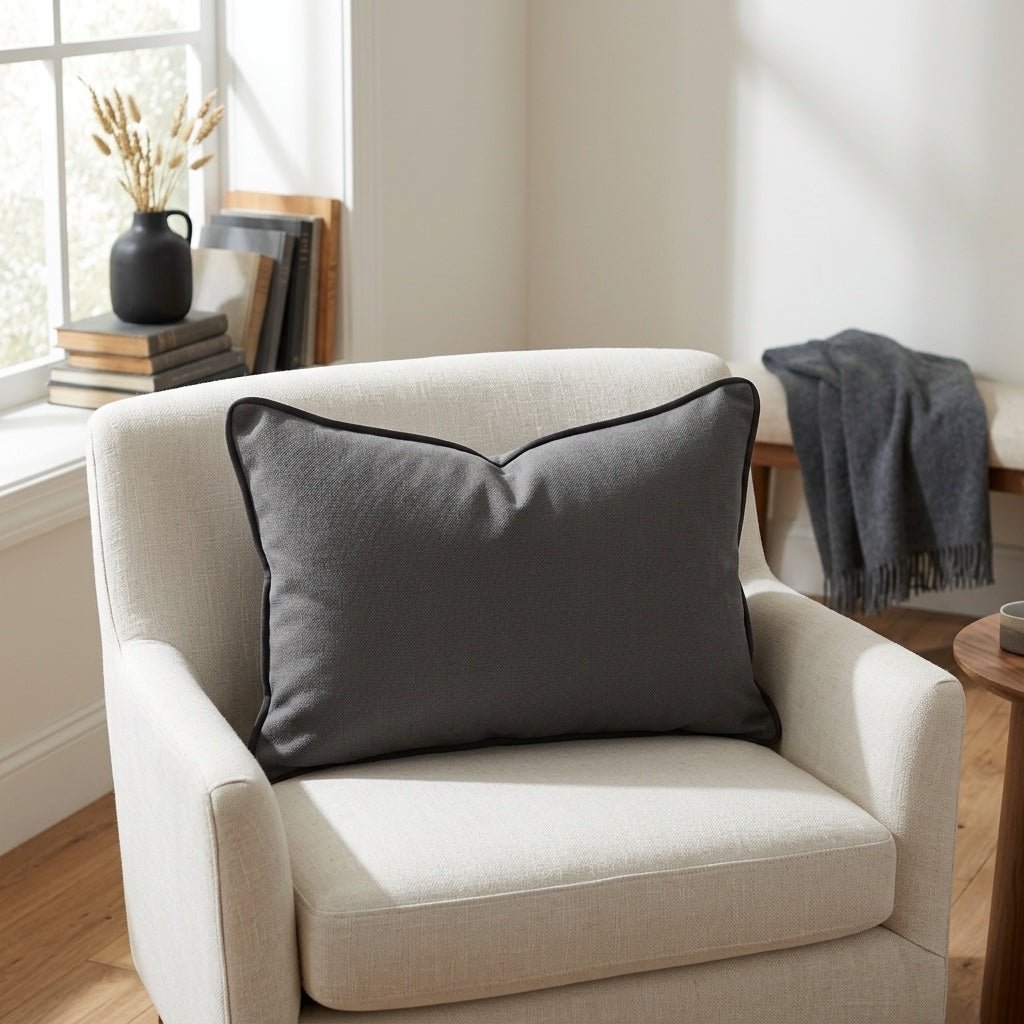 Jude Charcoal Throw Pillow - Lemon Park