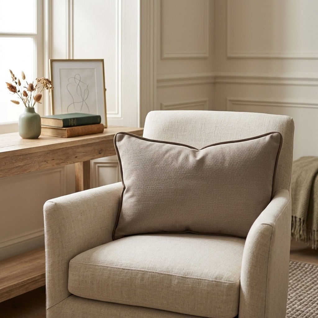 Jude Neutral Throw Pillow - Lemon Park